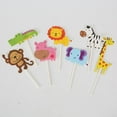 thumbnail image 3 of 7Pcs Animal Giraffe Monkey Elephant Cake Topper Kids Birthday Wedding Decor, 3 of 6