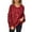 Red, variant on Women's Oversized Knit Sweater Long Sleeve Pullover with Side Slit & Pocket – Loose Fit Round Neck Tunic Top for Fall Winter, Soft Comfortable Casual Fashion Sweater