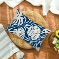 thumbnail image 4 of Blue Plant Leaf Decorative Pillow Covers for Couch Bed Sofa Living Room Tropical Palm Leaves Rectangular Throw Waist Pillow Cases Art Home Decor 12x20 Inch Cushion Cover Cotton Linen, 4 of 6