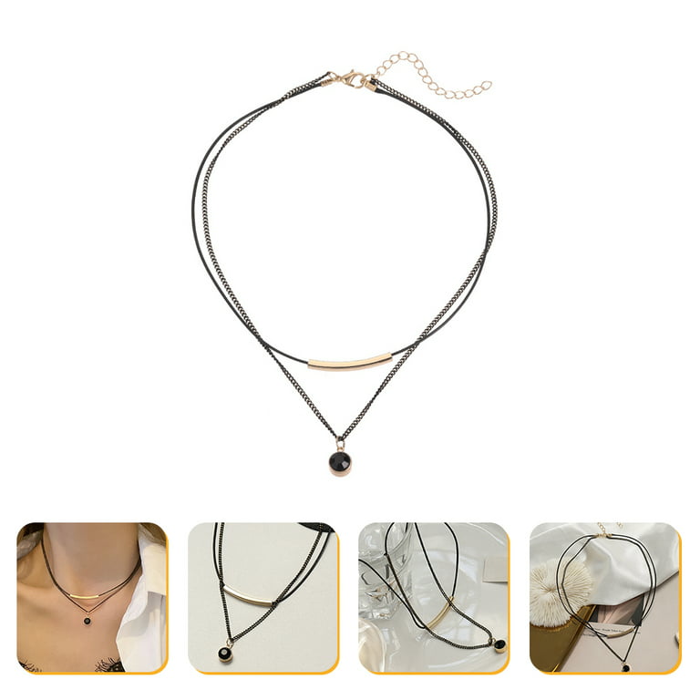 Necklace Choker Necklaces Multilayer Layered Neckless Chocker Black Jewelry  Day Chockers Sexy Collar Goth Girlfriend 