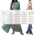 thumbnail image 3 of LEKWK Linen Sets for Women 2 Piece Long Sleeve Crewneck Crop Tops High Slit Flowy Maxi Skirts Summer Fashion Boho Beach Vacation Outfits, 3 of 8