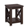 thumbnail image 6 of BELLEZE Modern Farmhouse Industrial Style End Table Or Nightstand With Cutout Sides And Storage Shelf, Open Style Versatile Accent Furniture - Veropeso (Espresso), 6 of 7