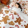 thumbnail image 4 of Manfei Cute Gingerbread Man 7-Piece Twin Bedding Sets,Cartoon Santa Claus Bedding Comforter Set,Christmas Candy Cane Sheet Sets For Girls Boys Kids,Super Cozy Room Decor Reversible, 4 of 8
