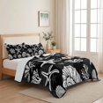 thumbnail image 5 of Quilts Full Size, Starfish Black Coastal Soft Comforter Bedding Set for Bed, Summer Nautical Shell Beach Lightweight Quilted Bedspread with Pillow Cover(2 Pieces) for All Season, 78x90 Inch, 5 of 9