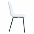 thumbnail image 6 of Noble House Luxury 34.5" Dining Chairs, Linen-Cotton Upholstery, Black Metal Legs, High Resilience, White, Set of 4, 6 of 10