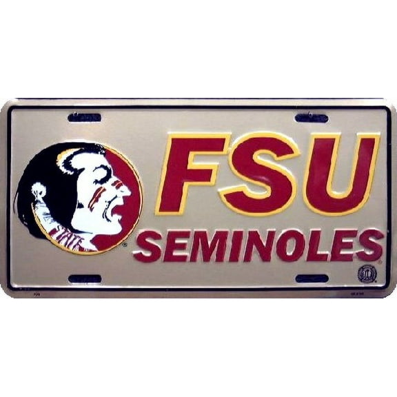 Florida State Univ embossed metal auto tag