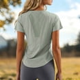 thumbnail image 5 of Yuanlong Womens T-Shirts Short Sleeve Yoga Top Crew Neck Back Crisscross Mesh Breathable Athletic Workout Stylish Casual Tee Top, 5 of 7