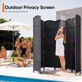 thumbnail image 3 of Jostyle 8 Panel All-Weather Room Divider Privacy Screen, Durable Folding Partition with Sturdy Pine Frame & Premium UV-Resistant Polypropylene Black, Waterproof Windproof Indoor Outdoor Use, 3 of 8