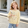 thumbnail image 5 of FRSASU Girls Cartoon Print Sweatshirt Toddler Long Sleeve Crewneck Casual Pullover Cotton Fall Winter Adorable Soft Tops Yellow-M, 5 of 9