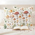 thumbnail image 3 of Spring Mushroom Pillow Covers 2 Pack Watercolor Leaf Pillowcase Waterproof Outdoor Throw Pillow Cover for Patio Garden Square Cushion 18”x18”, 3 of 9