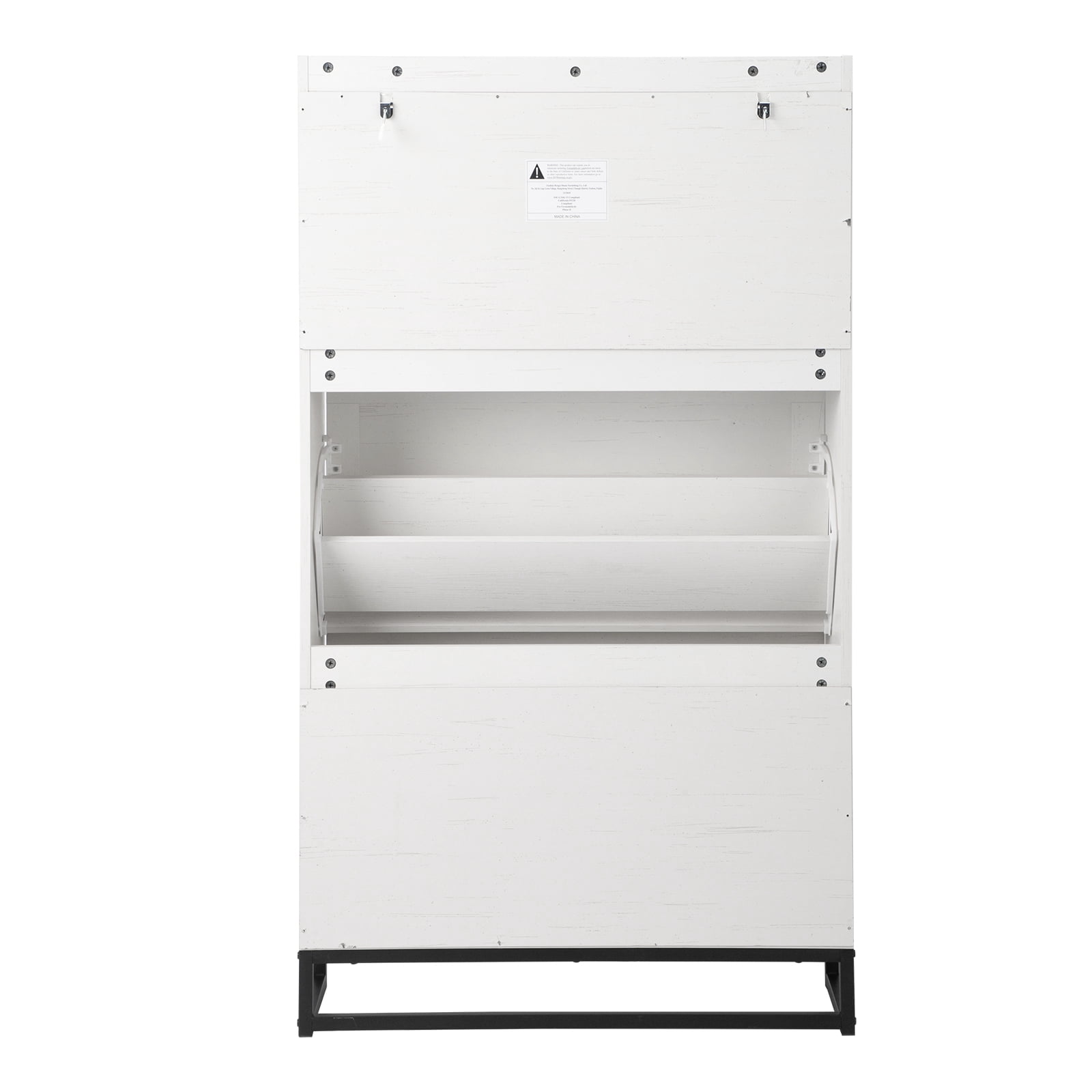 Barn Door Three-Drawer Cabinet With Top Panel, Shoe Cabinet Particleboard, 80*24*145cm