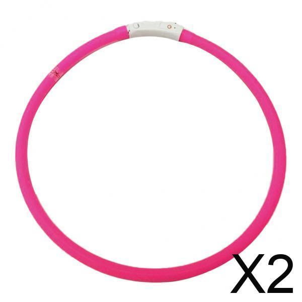2 Collares LED Para Perros, Collares Antipérdida Recargables Por USB, Correa Rosa
