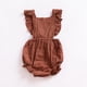 thumbnail image 5 of Mono Bebé Niña Volante fruncido informal de recién nacidos recién nacidos Lindo ropa de cumpleaños estética Accesorios para dormir para niños Regalos Café 90 cm Inevent BA002048-06, 5 of 7