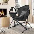 thumbnail image 5 of Ainfox Foldable Portable Rocking Camping Chairs with Footrest,Cup Holder,Pillow, Black, 5 of 11