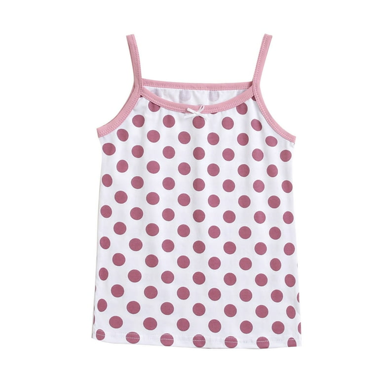 NAISIBABY Girls Camisoles, Polka Dot Ultra-Soft Spaghetti Strap