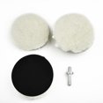 thumbnail image 3 of Marbhall 4" Wool Hook & Loop Grip Buffing Pad for Compound Cutting & Polishing for Automotive, Marine and Epoxies, 3 Wool Polishing Pads+1 Sticky Disc White, 3 of 11