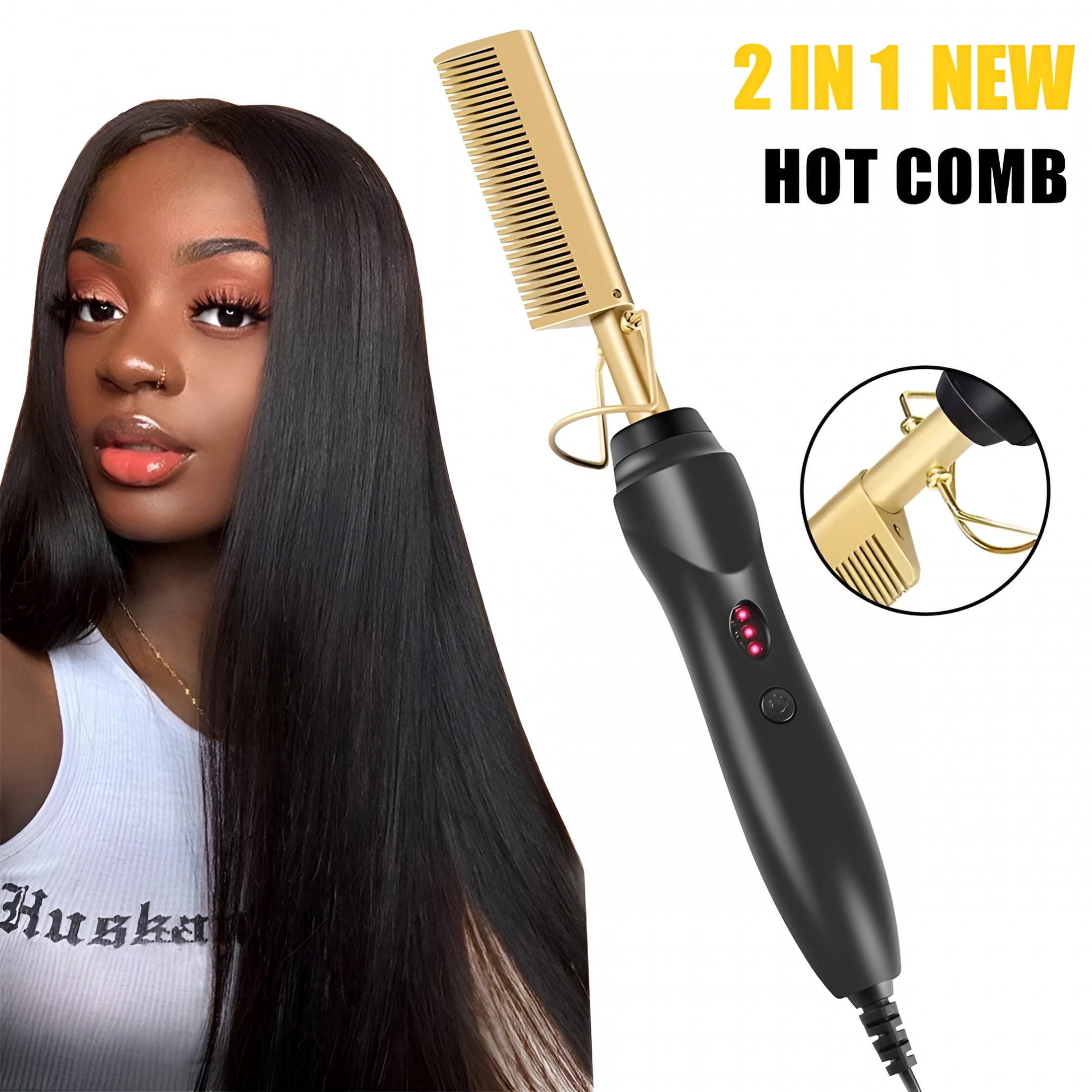 Ceramic  Straightening Brush Ionic Hair Straightener Brush | Ceramic Straightening Hair Brush main image 2