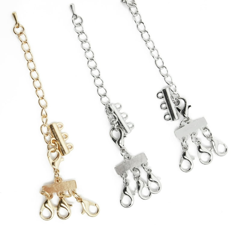 Cousin DIY Multi Chain Clasp Closure Jewelry Clasps, 3 Strand