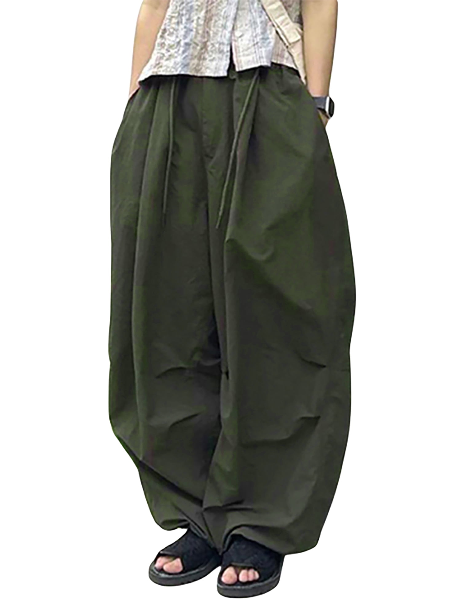 Women Joggers Goth Y2K Baggy Loose Pants Outdoor Cargo Pants Punk  Streetwear (Army Green,S) at  Women's Clothing store