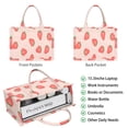 thumbnail image 2 of Large Capacity Tote Bag,Strawberry Plants Fruit Light Pink Pattern Handbag Fashion Luxury Tote Bag,15.7"x13"x 5.1" Inches,Laptop Compatible, 2 of 6
