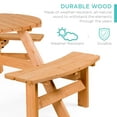 thumbnail image 4 of Best Choice Products 6-Person Circular Outdoor Wooden Picnic Table w/ 3 Built-In Benches, 500lb Capacity - Natural, 4 of 9
