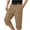 Khaki, variant on Work Pants for Men Solid Gray 3/4 Cut Built-In Buckle Belt Zip Cargo Adjustable Hem Casual Wear,Sizes M-4XL