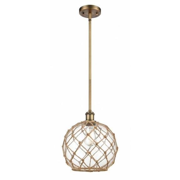 Innovations Lighting - Farmhouse Rope - 1 Light Stem Hung Mini Pendant In