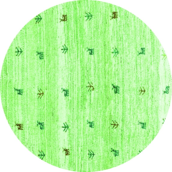 Ahgly Company Indoor Round Solid Green Modern Area Rugs, 5' Round
