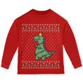 thumbnail image 1 of Big Tree Rex T Rex Chandail de Noël Laid pour Tout-Petit T-Shirt à Manches Longues, 1 of 1