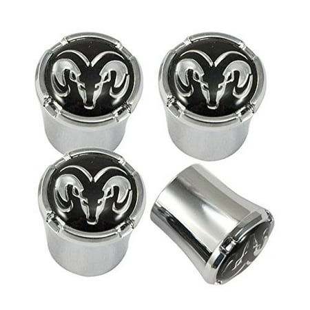 Dodge Ram Logo Black & Chrome Valve Stem Caps (4 pc), Fits any Dodge. Any year, any body type! By Yates (Best Performance Chip For 2019 Dodge Ram 1500)