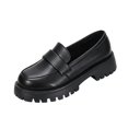 thumbnail image 2 of Willtoo Womens Round Toe Platform Loafers Slip On Chunky Lug Sole Casual Loafers Fashion Non Slip Daily Walking Shoes, 2 of 5
