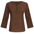 thumbnail image 5 of JINMGG Fall Winter Long Tops for Women, Womens Plus Size Clearance Women's V-neck Button Casual Loose Fitting Cotton Linen Long Sleeved Top/shirt, 5 of 5