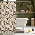 thumbnail image 3 of Manfei Green Billed Waterfowl Print Shower Curtain 72Wx72L,Vintage Mallard Duck Bathroom Curtain, 3 of 5