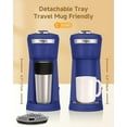 thumbnail image 5 of Single Serve Coffee Maker for K Cup Pod & Ground Coffee 2 in 1, K Cup Coffee Machine 14 oz Brew Size, Mini Single Cup Coffee Pod Fast Brew, Reusable Filter, Blue, 5 of 7