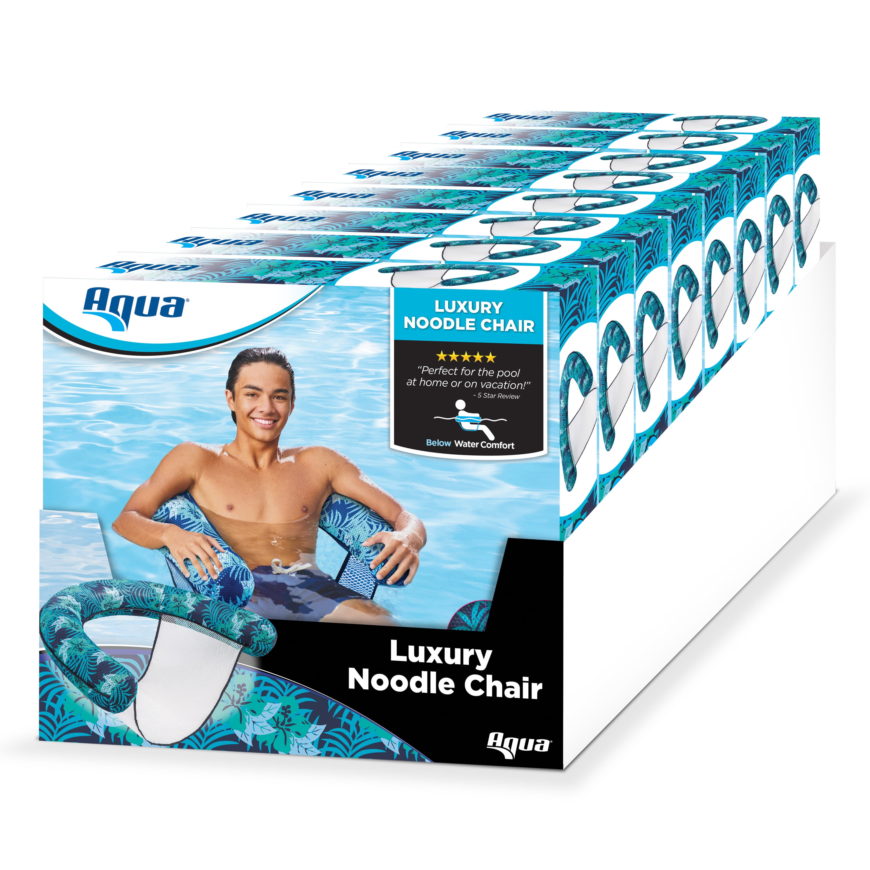 (3 pack) Aqua-Leisure Luxury Noodle Pool Chair, with Soft Cool Weave Mesh Fabric