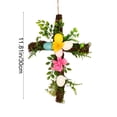 thumbnail image 3 of Wreath Decoration​ Dark Twig Cross Shape Wreath Colorful Egg and Bloom Accent Belief Decor Easter Decorations for Door Wall Festive, 3 of 6