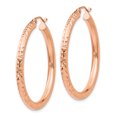 thumbnail image 2 of 14k Rose Gold 3mm Round Hoop Earrings, 2 of 7