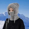 thumbnail image 4 of Uxgjfwu 3-in-1 Knitted Winter Set with Hat and Scarf, Warm Fleece Lined Beanie and Neck Gaiter Combo, Cold Weather Knit Accessory for Outdoor Activities, 4 of 6