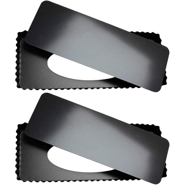 Paquete de 2 moldes para tartas antiadherentes de 14" x 5,75" con fondo extraíble, molde rectangular para hornear pasteles