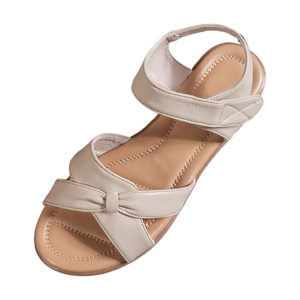 Bmisegm Women's Fish Mouth Flat Open Toe Soft Soled Large Size Comfortable Sandals Casual Shoes Sandals Women Summer White 9