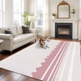 thumbnail image 2 of Pink Purple Striped Area Rugs 8'x10', Washable Small Throw Rugs for Living Room Patio, Abstract Modern Geometric Stripes Indoor Outdoor Rug Non-Slip Low Pile Carpet Runner Reversible Floor Mats, 2 of 8