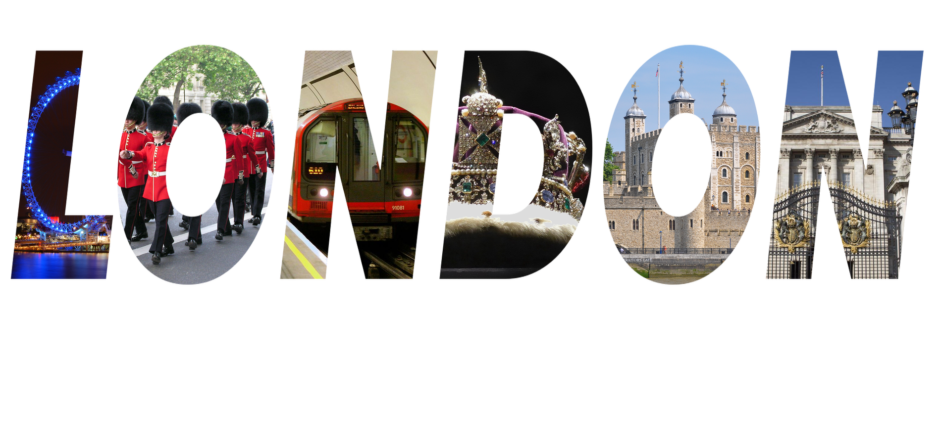 Vinyl Home Art London Decor Design With City Top Sights Background Wall Decal 10" x 20