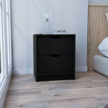 Black Nightstand With Handle- Drawers Space Design Modern Living Room End Table 2 Build -