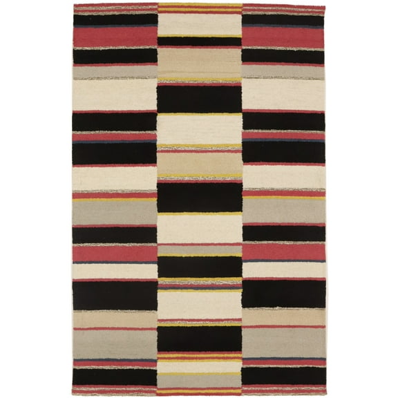 Multicolored Stripes 5X8 Hand-Tufted Modern Rug