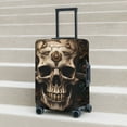 thumbnail image 6 of Hirioo Metal Style Horned Skull for Elasticity Suitcase Cover (No luggage Included) Durable Luggage Protector Fits 18-32 Inch Luggage-Large, 6 of 7