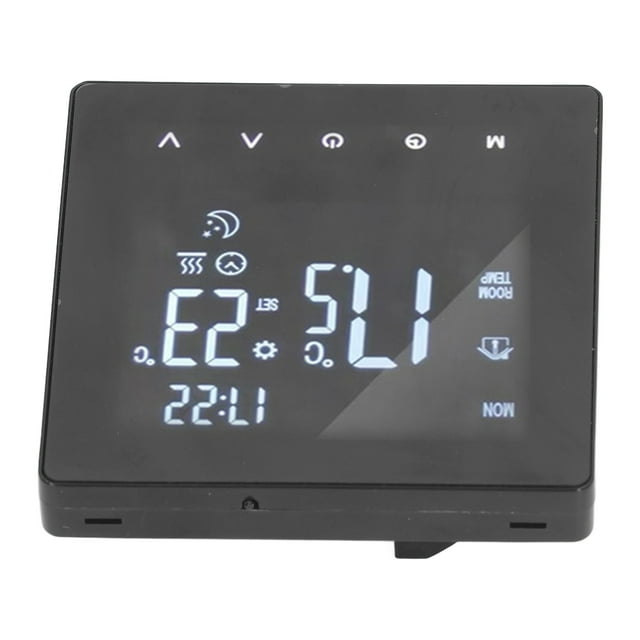 AC90-240V Digital Thermostat LCD Display Programmable Smart Thermostat Floor Water Heating Boiler Controller Touch Screen Black