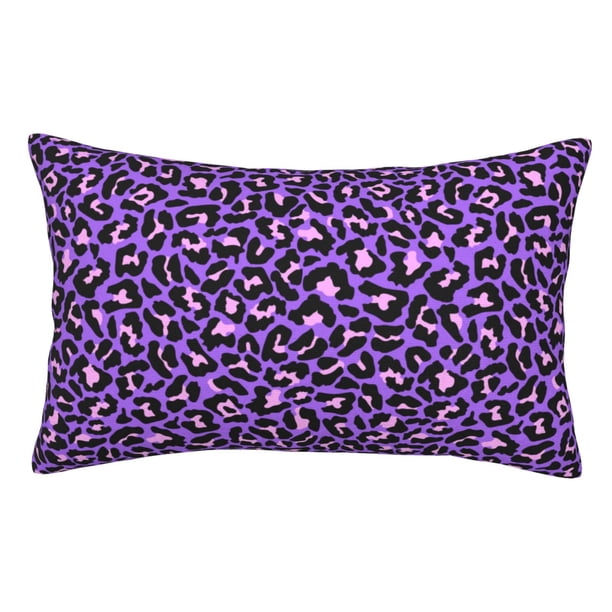 Balery Purple Leopard Funda de Cojín Estampada, Regalos para Mujeres, Regalos de Amor para Ella, Regalos para Novia o Esposa, Funda de Almohada-20"x30"