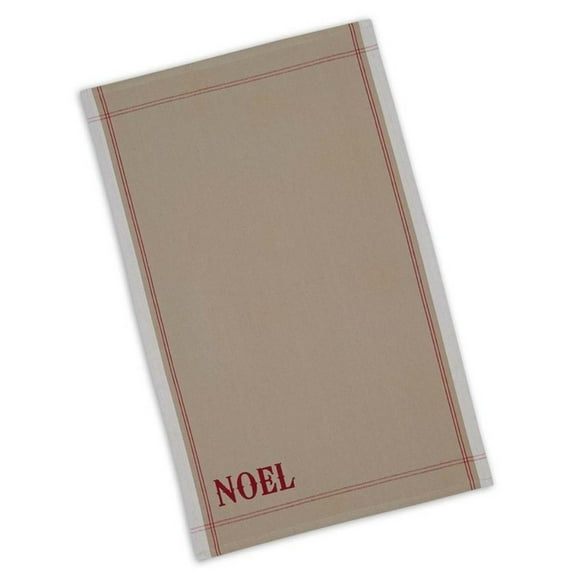 Christmas Kitchen Dish Towel,  Khaki Colored 100% Cotton Print Towel, Noel
