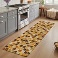 thumbnail image 3 of Runner Rug 15.7"x47.2", Abstract Geometric Non Slip Backing Floor Mats Area Rugs, Absorbent Muddy Dirt Trapping Carpet for Hallway Entryway Kitchen Bedside Vintage Minimalist Grid Gingham Brown, 3 of 9