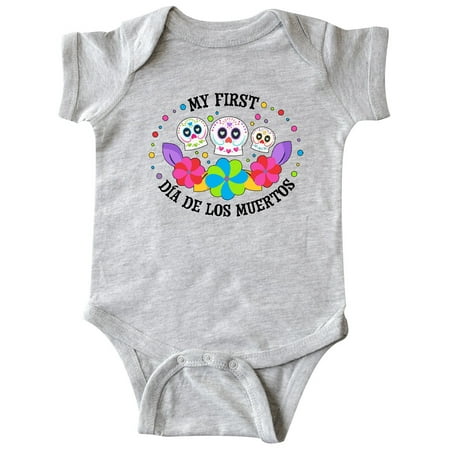 

Inktastic My 1st Dia De Los Muertos with Sugar Skulls and Flowers Gift Baby Boy or Baby Girl Bodysuit